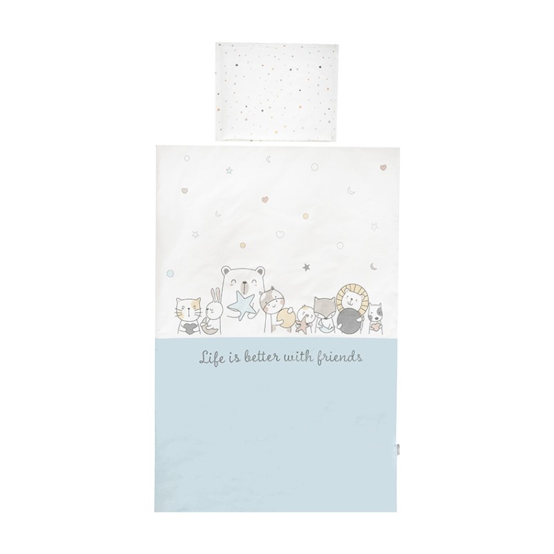 SET 3 PCS  COSY RANFORCE HAPPY FRIENDS BLUE
