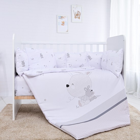SET LILY 60/120 RANFORCE LITTLE RABBITS GREY SET LILY 60/120 RANFORCE LITTLE RABBITS GREY