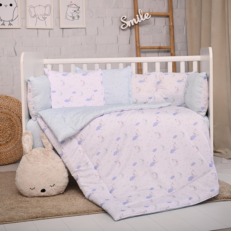 SET 5 PCS-4 ROUND PS.RANFORCE BLUE MOON & STARS