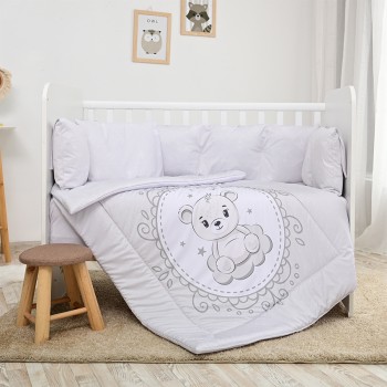 SET 5 PCS-4 ROUND PS.RANFORCE LITTLE BEAR GREY