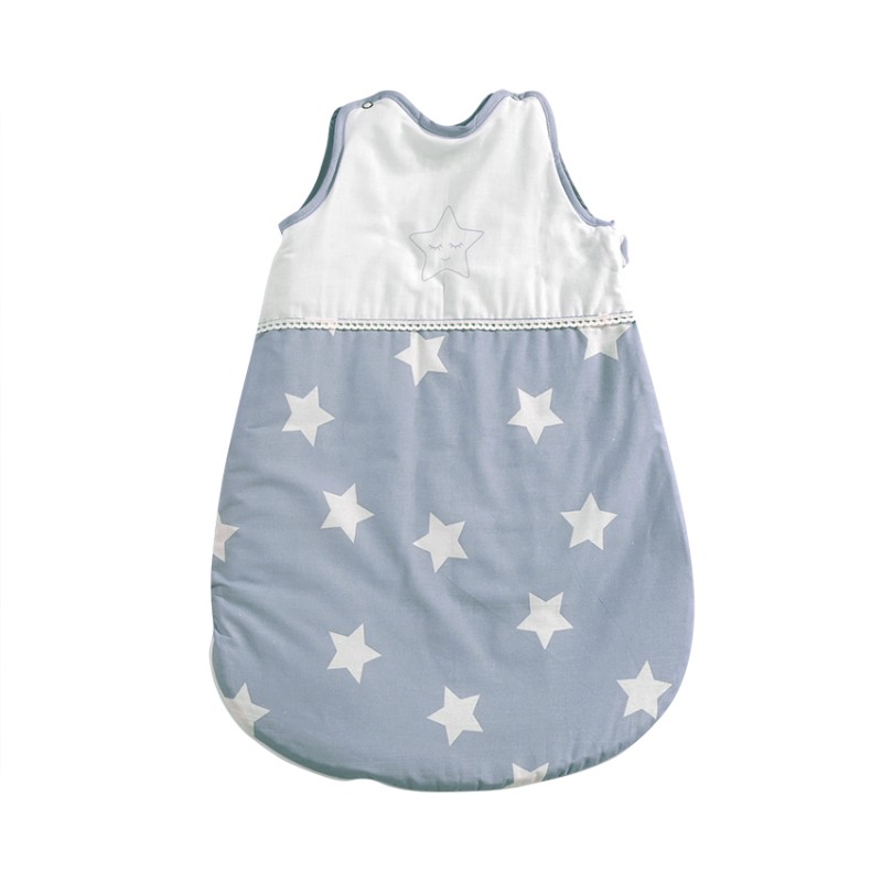 SLEEPING BAG SUMMER 0-6M STARS BLUE GREY MIST