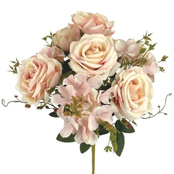 ΣΟΜΟΝ/ΡΟΖ ΠΑΣΤΕΛ ΜΠΟΥΚΕΤΟ ΤΡΙΑΝΤΑΦΥΛΛΟ/ΟΡΤΑΝΣΙΑ Χ9 - Y43cm 12/48ΚΙΒ