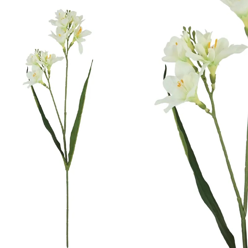 ΚΛΑΔΙ ΦΡΕΖΙΑ ΕΚΡΟΥ REAL TOUCH ΜΕ 2 ΚΛΑΔΙΑ ~ 5 ΛΟΥΛΟΥΔΙΑ - Y65cm 36/432ΚΙΒ