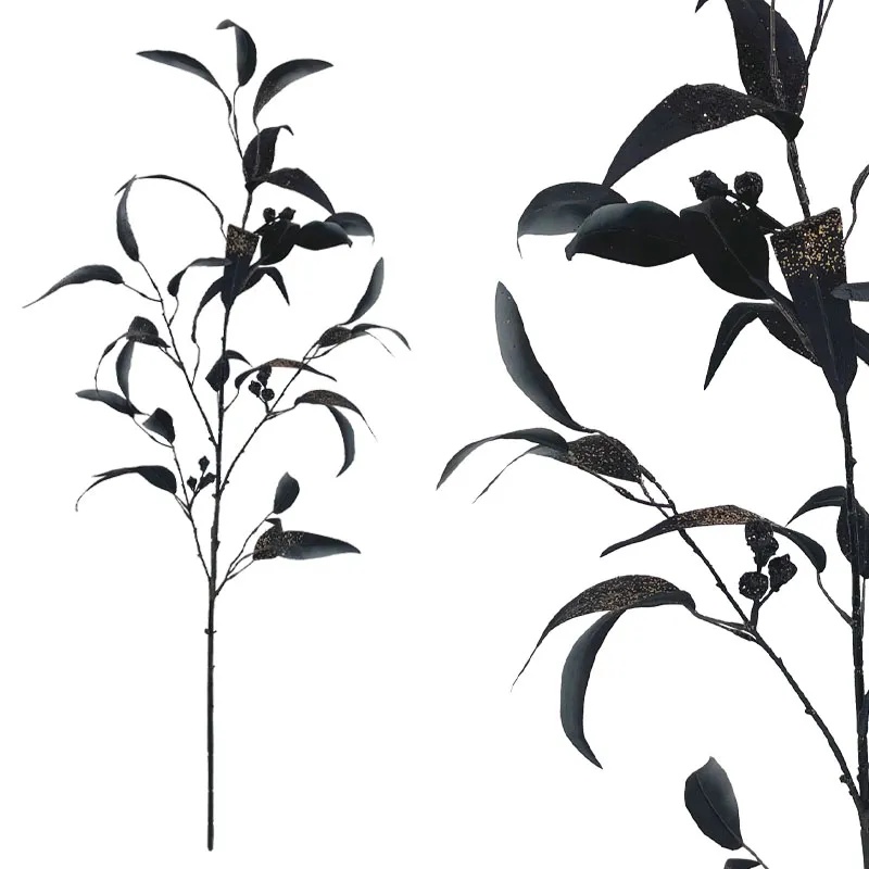 ΚΛΑΔΙ ΕΥΚΑΛΥΠΤΟΥ ΜΑΥΡΟ/ΧΡΥΣΟ ΜΕ ΚΑΡΠΟΥΣ ΚΑΙ ΓΚΛΙΤΕΡ - Φ30x99cm 24/144ΚΙΒ