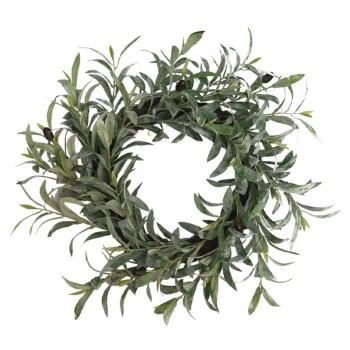 ΔΙΑΚΟΣΜΗΤΙΚΟ ΣΤΕΦΑΝΙ ΕΛΙΑΣ ΠΡΑΣΙΝΟ ΠΑΓΟΥ - Φ50x12cm 12ΚΙΒ