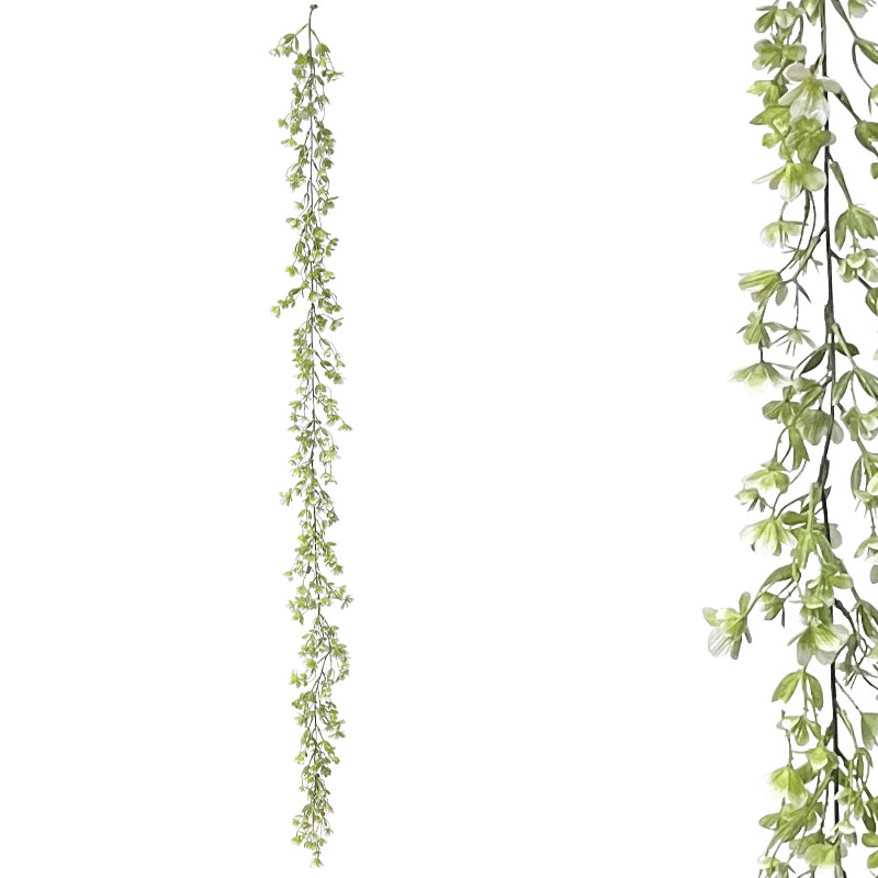 ΓΙΡΛΑΝΤΑ ΠΡΑΣΙΝΑΔΑΣ ME ΛΕΥΚΑ ΑΝΘΑΚΙΑ - Υ150cm 3/36ΚΙΒ