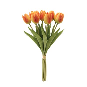 ΜΠΟΥΚΕΤΟ ΤΟΥΛΙΠΕΣ ΠΟΡΤΟΚΑΛΙ ΜΕ 10 ΑΝΘΗ - Φ14x45cm 24/192ΚΙΒ