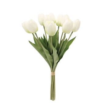 ΜΠΟΥΚΕΤΟ ΤΟΥΛΙΠΕΣ ΛΕΥΚΕΣ ΜΕ 10 ΑΝΘΗ - Φ14x45cm 24/192ΚΙΒ