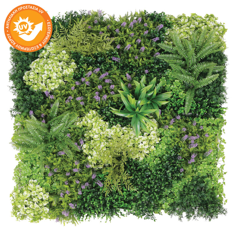ΔΙΑΚΟΣΜΗΤΙΚΟ ΠΛΑΚΑΚΙ ΣΥΝΘΕΣΗ ΠΡΑΣΙΝΟΥ & ΑΝΘΕΩΝ ΜΕ ΠΡΟΣΤΑΣΙΑ UV - 100x100cm 6/ΚΙΒ