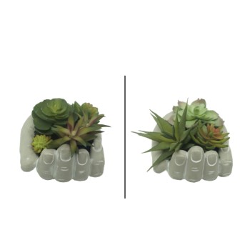 ΠΑΧΥΦΥΤΑ ΣΕ ΠΗΛΙΝΟ ΚΑΣΠΩ ΧΕΡΙ ΓΚΡΙ - 2 ΣΧΕΔΙΑ ASS - Φ13x13cm 4/24ΚΙΒ