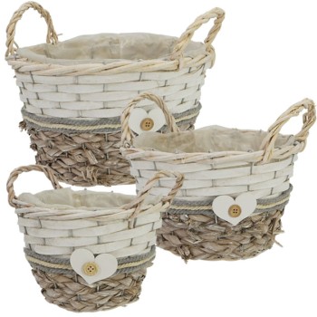 ΛΕΥΚΟ-ΕΚΡΟΥ ΚΑΛΑΘΙ ΣΕΤ/3 ΣΤΡΟΓΓΥΛΟ (ΚΑΡΔΙΑ) - 10/ΣΑΚ