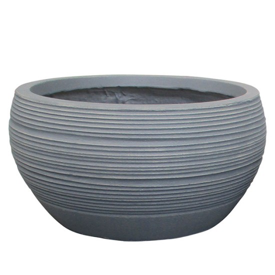 ΚΑΣΠΩ FIBER CLAY ΓΚΡΙ ΓΡΑΜΜΕΣ ΓΑΒΑΘΑ ΜΕΓΑΛΟ Φ56x27cm ΚΑΣΠΩ FIBER CLAY ΓΚΡΙ ΓΡΑΜΜΕΣ ΓΑΒΑΘΑ ΜΕΓΑΛΟ Φ56x27cm