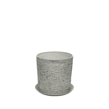 STONE POLYRESIN ΚΑΣΠΩ ΜΕ ΠΙΑΤΟ ΓΚΡΙ ΦΘΑΡΜΕΝΟΣ ΒΡΑΧΟΣ ΜΙΚΡΟ - Φ28x28cm