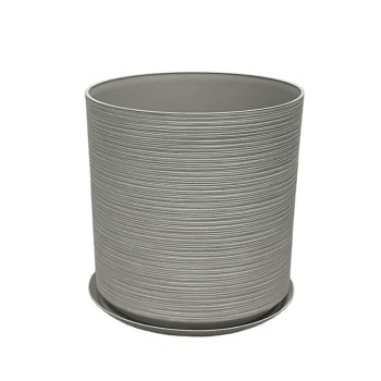 STONE POLYRESIN ΚΑΣΠΩ ΜΕ ΠΙΑΤΟ ΓΚΡΙ ΠΑΛΙΟ ΠΗΛΙΝΟ ΜΕΓΑΛΟ - Φ43x43.5cm