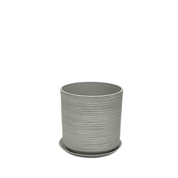 STONE POLYRESIN ΚΑΣΠΩ ΜΕ ΠΙΑΤΟ ΓΚΡΙ ΠΑΛΙΟ ΠΗΛΙΝΟ ΜΙΚΡΟ - Φ28x28cm