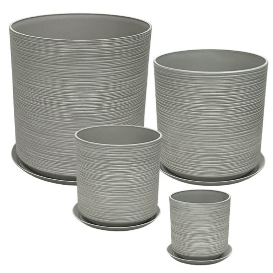 STONE POLYRESIN ΚΑΣΠΩ ΜΕ ΠΙΑΤΟ ΣΕΤ/8 ΓΚΡΙ ΠΑΛΙΟ ΠΗΛΙΝΟ - L:Φ43x43.5, M:Φ35x35, S:Φ28x28, XS:Φ21x21.8cm STONE POLYRESIN ΚΑΣΠΩ ΜΕ ΠΙΑΤΟ ΣΕΤ/8 ΓΚΡΙ ΠΑΛΙΟ ΠΗΛΙΝΟ - L:Φ43x43.5, M:Φ35x35, S:Φ28x28, XS:Φ21x21.8cm