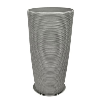 STONE POLYRESIN ΚΑΣΠΩ ΜΕ ΠΙΑΤΟ ΓΚΡΙ ΠΑΛΙΟ ΠΗΛΙΝΟ ΜΕΓΑΛΟ - Φ40x75.5cm