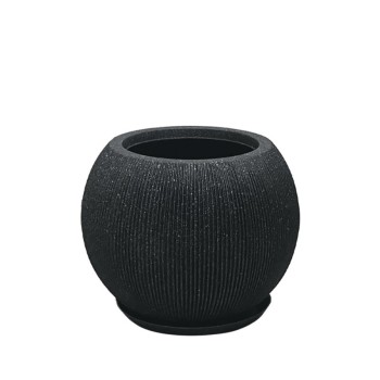 POLYRESIN ΚΑΣΠΩ ΜΕ ΠΙΑΤΟ ΜΑΥΡΟ ΓΡΑΝΙΤΗ ΡΙΓΩΤΟ ΜΠΑΛΑ ΜΕΣΑΙΟ - Φ37x30cm