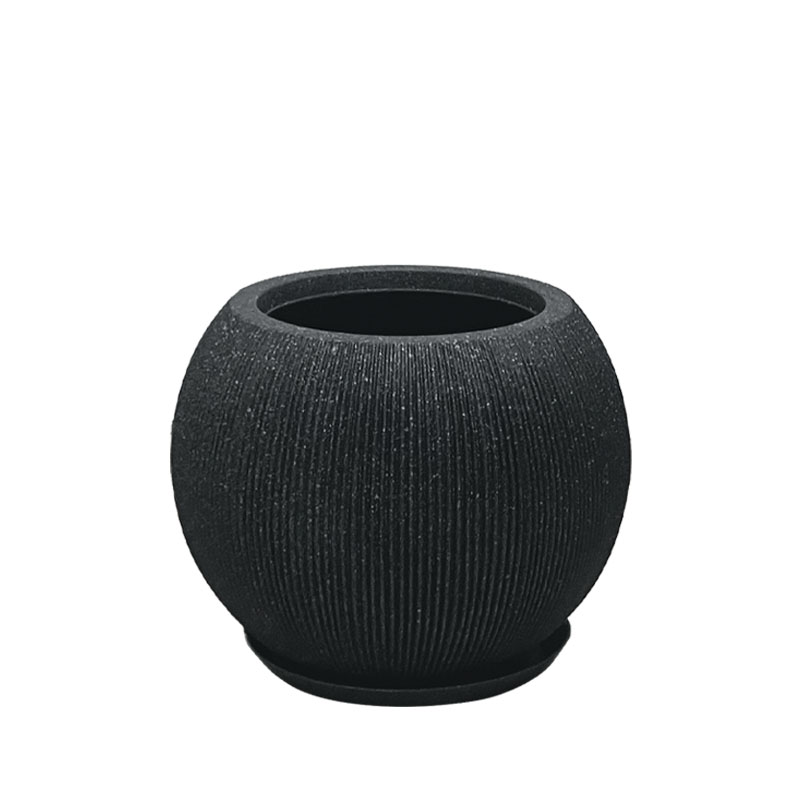 POLYRESIN ΚΑΣΠΩ ΜΕ ΠΙΑΤΟ ΜΑΥΡΟ ΓΡΑΝΙΤΗ ΡΙΓΩΤΟ ΜΠΑΛΑ ΜΕΣΑΙΟ - Φ37x30cm