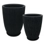 POLYRESIN ΚΑΣΠΩ ΜΕ ΠΙΑΤΟ ΣΕΤ/4 ΜΑΥΡΟ ΓΡΑΝΙΤΗ ΡΙΓΩΤΟ ΜΑΚΡΥ - L:Φ44x57.5, M:Φ37x48.5cm