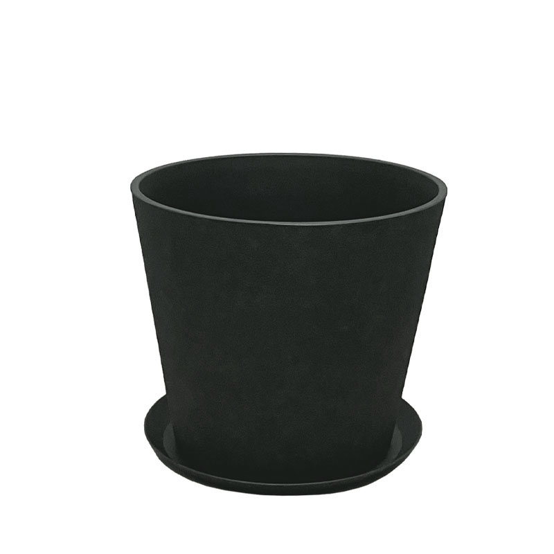 STONE POLYRESIN ΚΑΣΠΩ ΜΕ ΠΙΑΤΟ ΜΑΥΡΟ ΑΝΘΡΑΚΙ ΜΕΣΑΙΟ - Φ40x35.5cm