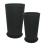 STONE POLYRESIN ΚΑΣΠΩ ΜΕ ΠΙΑΤΟ ΣΕΤ/4 ΜΑΥΡΟ ΑΝΘΡΑΚΙ ΚΩΝIKO ΨΗΛΟ - L:Φ45.5x76, M:Φ36.5x62cm