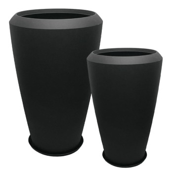 POLYRESIN ΚΑΣΠΩ ΜΕ ΠΙΑΤΟ ΣΕΤ/4 ΜΑΥΡΟ ΑΝΘΡΑΚΙ ΜΑΚΡΥ ΠΟΜΠΕ - L:Φ55x86.3, M:Φ44.3x69.8cm