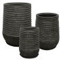 POLYRESIN ΚΑΣΠΩ ΜΕ ΠΙΑΤΟ ΣΕΤ/6 ΜΑΥΡΟ ΠΑΛΑΙΩΜΕΝΟ ΒΑΡΕΛΙ - L:Φ53x69.5, M:Φ39x51, S:Φ28x37cm