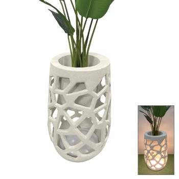 FIBERCLAY ΚΑΣΠΩ ΜΠΕΖ ΜΕ ΦΩΣ LED ΤΡΥΠΗΤΟ ΒΑΡΕΛΙ - Φ46x70cm 1/ΚΙΒ