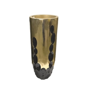 FIBERCLAY ΚΑΣΠΩ ΜΑΥΡΟ/ΧΡΥΣΟ ΚΥΚΛΙΚΑ ΚΟΙΛΩΜΑΤΑ ΣΤΡΟΓΓΥΛΟ ΜΕΓΑΛΟ - Φ36x90cm 1/ΚΙΒ