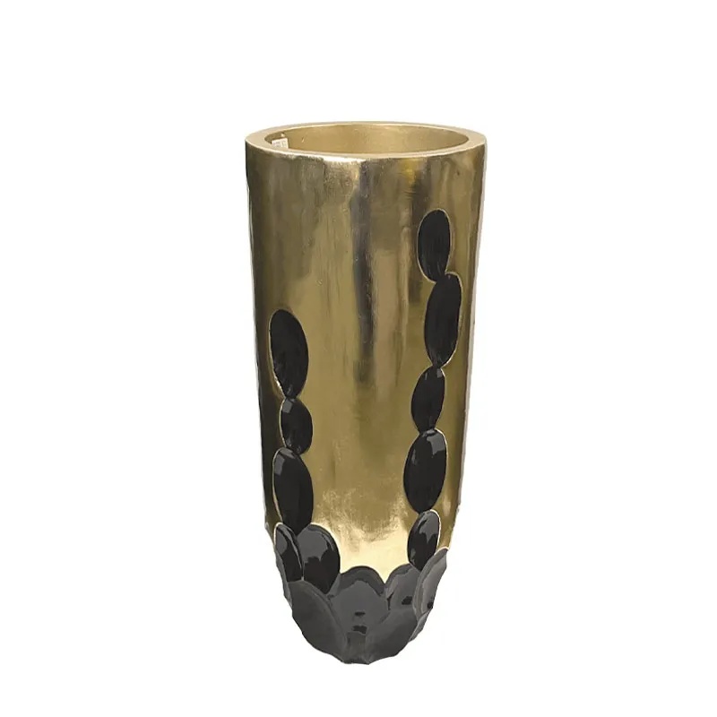 FIBERCLAY ΚΑΣΠΩ ΜΑΥΡΟ/ΧΡΥΣΟ ΚΥΚΛΙΚΑ ΚΟΙΛΩΜΑΤΑ ΣΤΡΟΓΓΥΛΟ ΜΕΓΑΛΟ - Φ36x90cm 1/ΚΙΒ