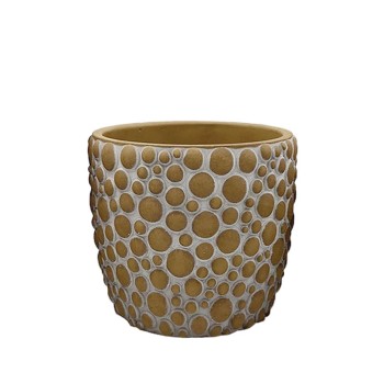 ΚΑΣΠΩ ΚΑΦΕ/ΛΕΥΚΟ ΣΤΡΟΓΓΥΛΟ ΜΕ ΦΟΥΣΚΕΣ ΜΕΣΑΙΟ - Φ15.5x14.5cm  1/12ΚΙΒ