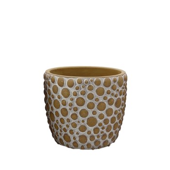 ΚΑΣΠΩ ΚΑΦΕ/ΛΕΥΚΟ ΣΤΡΟΓΓΥΛΟ ΜΕ ΦΟΥΣΚΕΣ ΜΙΚΡΟ - Φ13.5x12.5cm 1/18ΚΙΒ