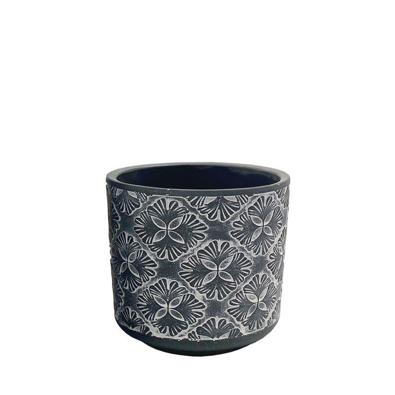 ΚΑΣΠΩ ΓΚΡΙ/ΛΕΥΚΟ ΣΤΡΟΓΓΥΛΟ MOTIBO ΑΝΘΗ ΜΙΚΡΟ - Φ13x12cm 1/18ΚΙΒ