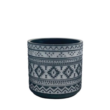 ΚΑΣΠΩ ΣΚΟΥΡΟ ΜΠΛΕ/ΛΕΥΚΟ ΣΤΡΟΓΓΥΛΟ MOTIBO ΜΠΟΧΟ ΜΕΣΑΙΟ - Φ15x14.5cm 1/12ΚΙΒ