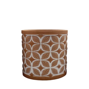 ΚΑΣΠΩ ΚΕΡΑΜΙΔΙ/ΛΕΥΚΟ ΣΤΡΟΓΓΥΛΟ MOTIBO ΚΕΝΤΗΜΑ ΜΕΣΑΙΟ - Φ15x14.5cm 1/12ΚΙΒ