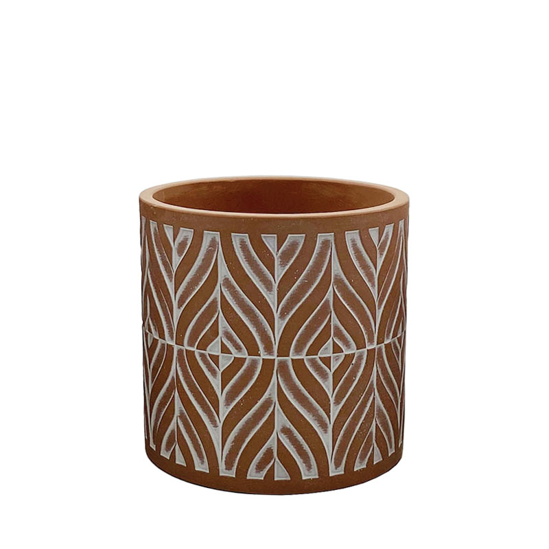 ΚΑΣΠΩ ΚΕΡΑΜΙΔΙ/ΛΕΥΚΟ ΣΤΡΟΓΓΥΛΟ MOTIBO ΣΧΗΜΑΤΑ ΜΕΣΑΙΟ - Φ15x14.5cm 1/12ΚΙΒ