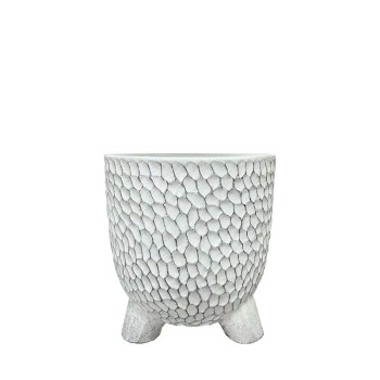 ΚΑΣΠΩ ΛΕΥΚΟ ΣΤΡΟΓΓΥΛΟ ΜΕ ΠΟΔΙΑ ΦΟΛΙΔΩΤΟ ΜΙΚΡΟ - Φ13x14cm 1/18ΚΙΒ