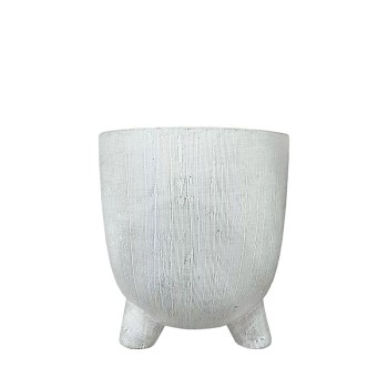 ΚΑΣΠΩ ΛΕΥΚΟ ΣΤΡΟΓΓΥΛΟ ΜΕ ΠΟΔΙΑ ΓΡΑΜΜΩΤΟ ΜΕΣΑΙΟ - Φ15x16cm 1/12ΚΙΒ