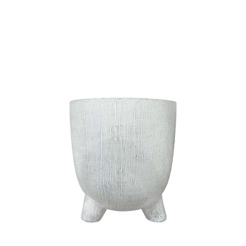 ΚΑΣΠΩ ΛΕΥΚΟ ΣΤΡΟΓΓΥΛΟ ΜΕ ΠΟΔΙΑ ΓΡΑΜΜΩΤΟ ΜΙΚΡΟ - Φ13x14cm  1/18ΚΙΒ