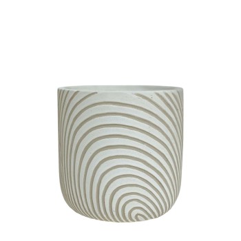 ΚΑΣΠΩ ΛΕΥΚΟ ΣΤΡΟΓΓΥΛΟ ΑΝΑΓΛΥΦΕΣ ΚΑΜΠΥΛΕΣ ΜΕΣΑΙΟ - Φ15x14.5cm 1/12ΚΙΒ