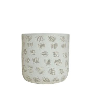 ΚΑΣΠΩ ΛΕΥΚΟ ΣΤΡΟΓΓΥΛΟ ΓΡΑΝΤΖΟΥΝΙΕΣ ΜΕΣΑΙΟ - Φ15x14.5cm 1/12ΚΙΒ