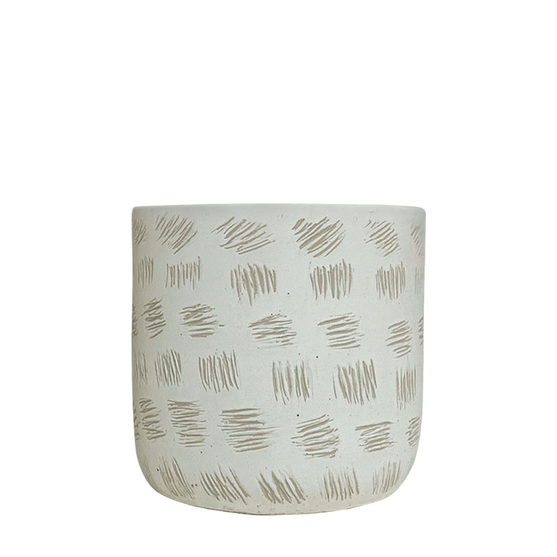 ΚΑΣΠΩ ΛΕΥΚΟ ΣΤΡΟΓΓΥΛΟ ΓΡΑΝΤΖΟΥΝΙΕΣ ΜΕΣΑΙΟ - Φ15x14.5cm 1/12ΚΙΒ