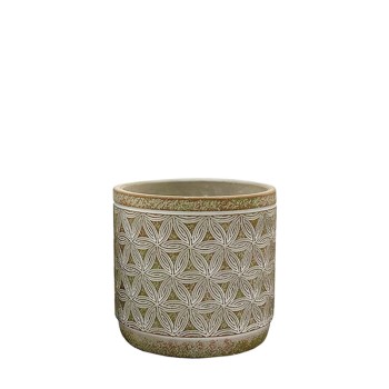 ΚΑΣΠΩ ΑΝΤΙΚΕ ΜΠΡΟΝΖΕ ΣΤΡΟΓΓΥΛΟ ΜΟΤΙΒΟ ΑΝΘΗ ΜIΚΡΟ - Φ13x12.5cm 1/18ΚΙΒ