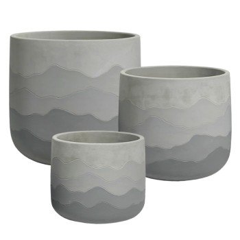 ΚΑΣΠΩ ΣΕΤ/3 ΣΤΡΟΓΓΥΛΟ ΓΚΡΙ ΟΜΠΡΕ ΒΟΥΝΑ ΜΟΤΙΒΟ-L:Φ29x25, M:Φ25x21, S:Φ20x17cm 1/ΚΙΒ