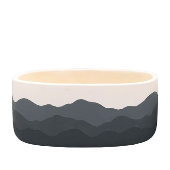 ΚΑΣΠΩ ΟΒΑΛ ΓΚΡΙ ΟΜΠΡΕ ΜΟΤΙΒΟ ΒΟΥΝΑ - 24.8x13x10.7cm 2/24ΚΙΒ