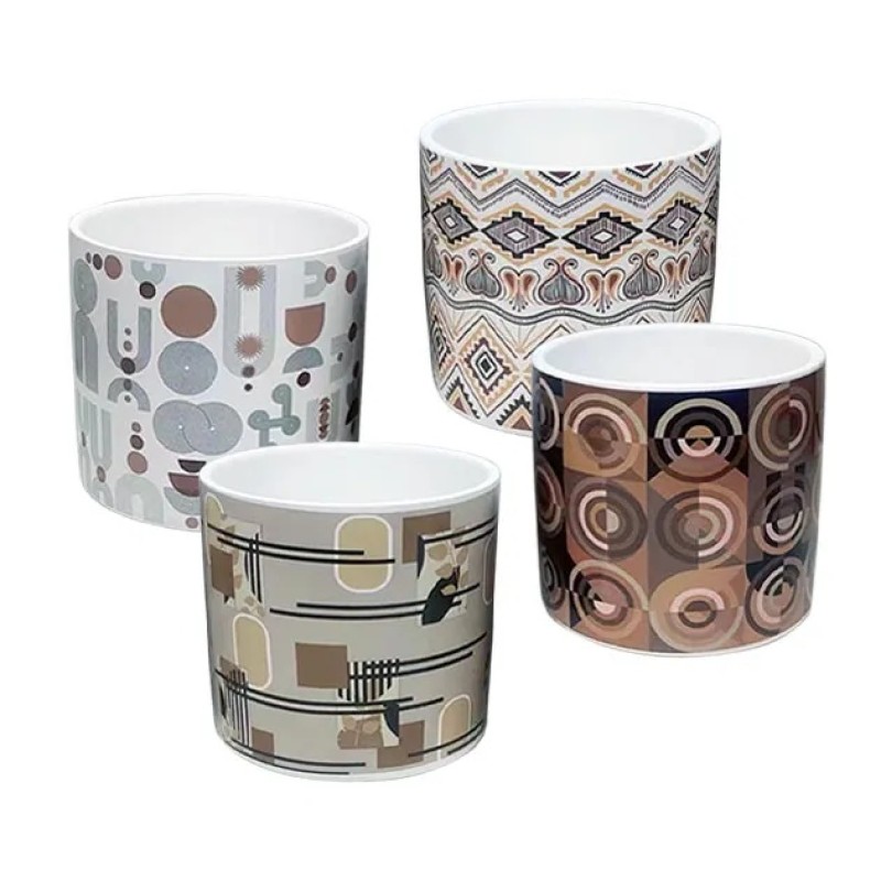 ΚΑΣΠΩ ΜΕΓΑΛΟ (4 ΣΧΕΔΙΑ ASS) ΨΗΦ. ΕΚΤΥΠΩΣΗ ΚΑΦΕ ΓΕΩΜΕΤΡΙΚΑ ΣΧΕΔΙΑ - Φ12.5x12cm 4/32ΚΙΒ