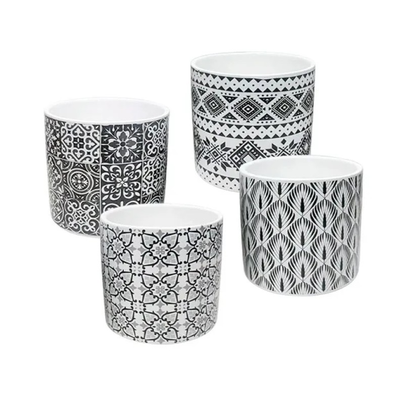 ΚΑΣΠΩ ΜΙΚΡΟ (4 ΣΧΕΔΙΑ ASS) ΨΗΦ. ΕΚΤΥΠΩΣΗ ΜΑΥΡΟ/ΓΚΡΙ ΜΟΤΙΒΑ ΠΛΑΚΙΔΙΩΝ -  Φ11.5x10.5cm 4/48ΚΙΒ