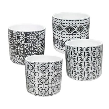 ΚΑΣΠΩ ΜΕΓΑΛΟ (4 ΣΧΕΔΙΑ ASS) ΨΗΦ. ΕΚΤΥΠΩΣΗ ΜΑΥΡΟ/ΓΚΡΙ ΜΟΤΙΒΑ ΠΛΑΚΙΔΙΩΝ - Φ12.5x12cm 4/32ΚΙΒ