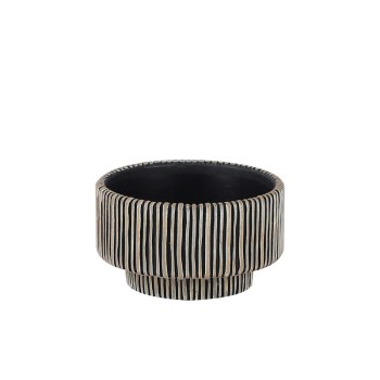 ΚΑΣΠΩ ΚΟΝΤΟ ΤΣΙΜΕΝΤΕΝΙΟ ΜΠΕΖ-ΜΑΥΡΟ ΣΤΡΟΓΓΥΛΟ ΓΡΑΜΜΩΤΟ ΜΕ ΒΑΣΗ Φ18x10.5cm - 1/9ΚΙΒ